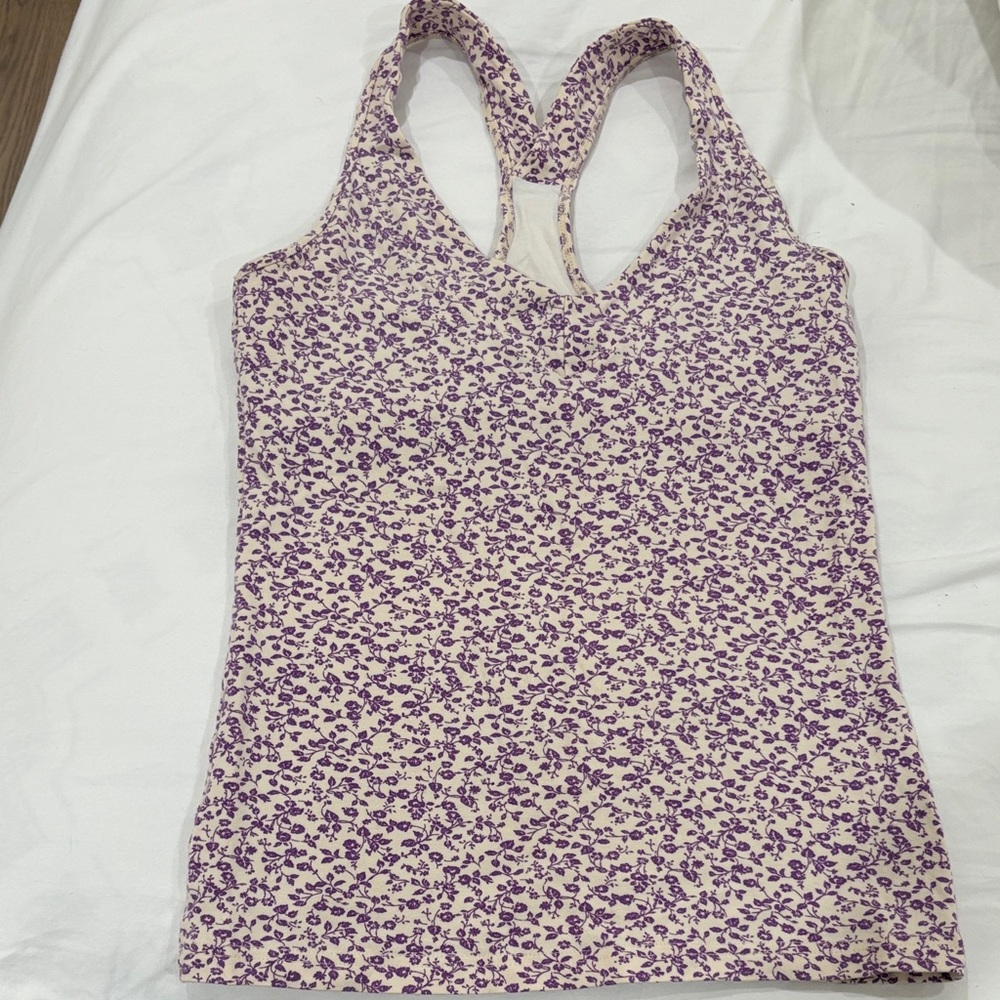 Elegant Purple Floral Tank Top
